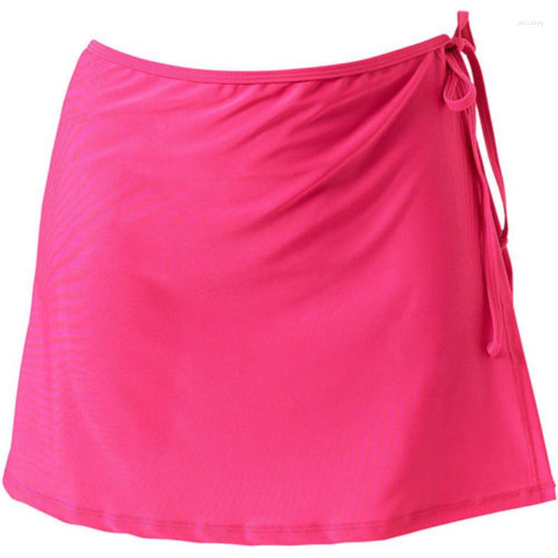 

Women's Swimwear Summer Women Fashion Beach Vacation Bikini Skirt Solid Color Lace-Up Mini Female Swim Bottom, Red