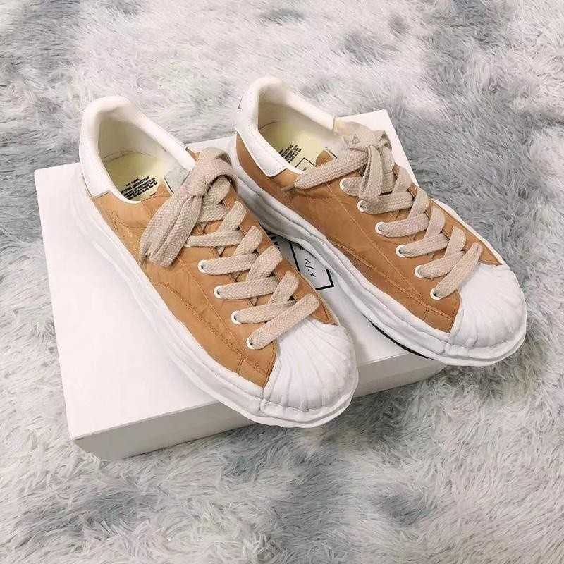 

Maison Mihara Yasuhiro Men's Thick Sole MMY Dissolved Shoes Shell Head Genuine Leather Casual Vintage Trendy Board Shoes, Color 1