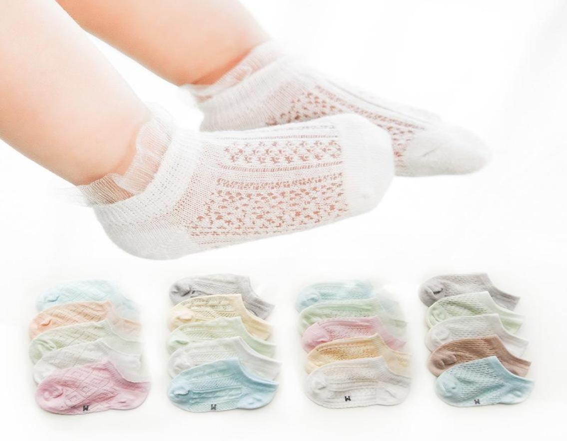

Baby Socks Newborn Anti Slip Socks For Girls Boy Soft Floor Sock Infant Glass stock Summer Children Sokken 5 PairsLot2672341, White