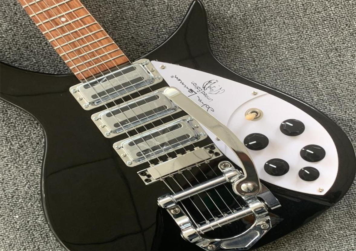 

Rickenback6 string electric guitar 325 electric guitar bright black paint highquality material double edging custom store6644366