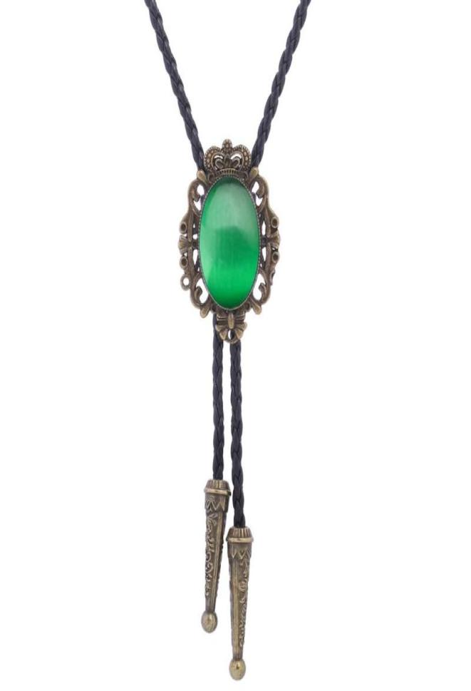 

Bow Ties BRONZE GEM Bolo Tie Western Cowboy Opal Rodeo Leather Necktie6153681