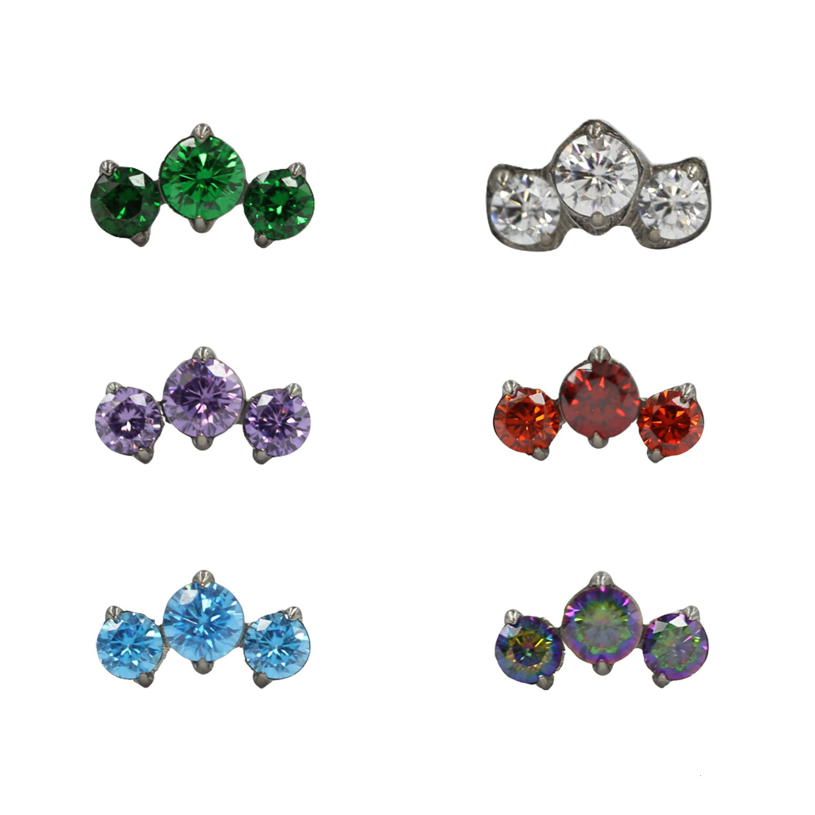 

Navel Bell Button Rings 16G Prong Setting Labret Stud Internal Threading for Helix Earlobe Cartilage Conch Datih Piercings Jewelry 230628