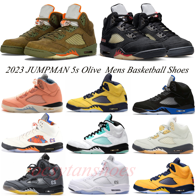 

5s Olive 2023 jumpman basketball shoes Off Noir Metallic Silver mens women sneakers us 13 Crimson Bliss Green Bean trainers, Pinksicle-40-47