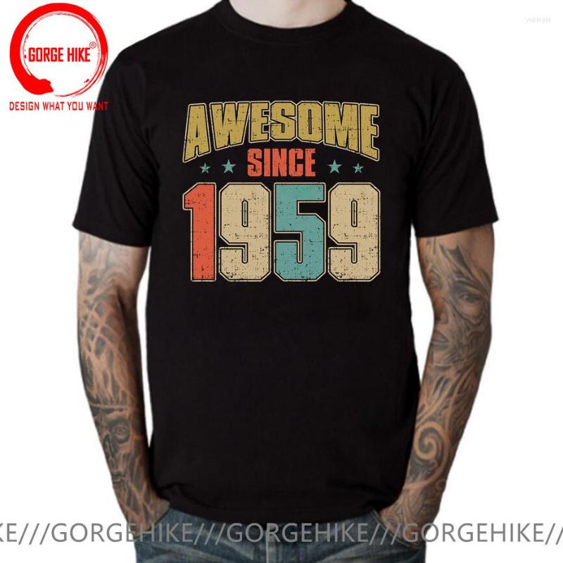 

Men' T Shirts Made In 1959 All Original Parts Birthday Shirt Anniversary Birth T-Shirt Of Tee Vintage Clothing, Black