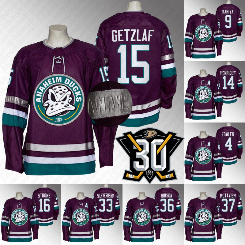 

Anaheim 2023-24 Third Ducks 30th Anniversary jersey Ryan Getzlaf Cam Fowler Paul Kariya Jakob Silfverberg Mason McTavish John Gibson Brock McGinn Trevor Zegras, 36 john gibson