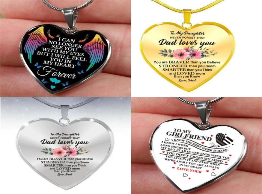 

Peach Heart Necklace Mom Dad Daughter Love Bear Pendants Wings Friend Girlfriend Boyfriend Fashion Family Jewelry Accessories 4 5l8095938, Silver