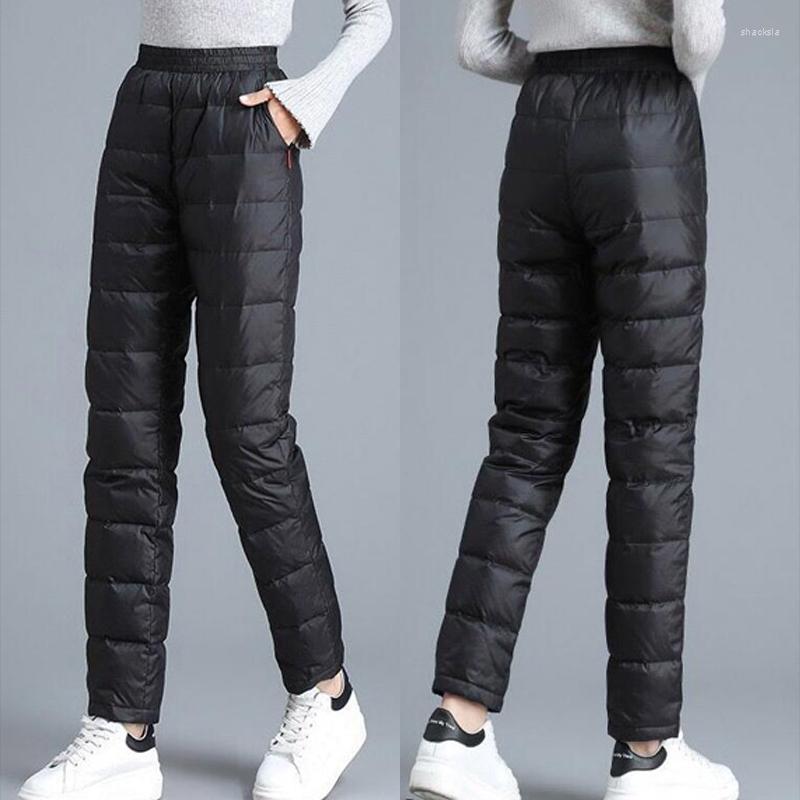 

Women's Pants Women's Winter Down Style Outer Wear High Waist Plus Velvet Thickening Warm Stretch Slim Windproof Cotton Trousers