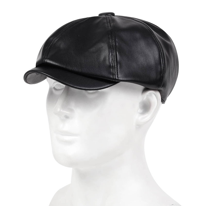 

Autumn Winter Hats for Women Solid Plain Octagonal Newsboy Cap Men Ladies Casual Pu Leather Hat Winter Beret Women Painter Caps