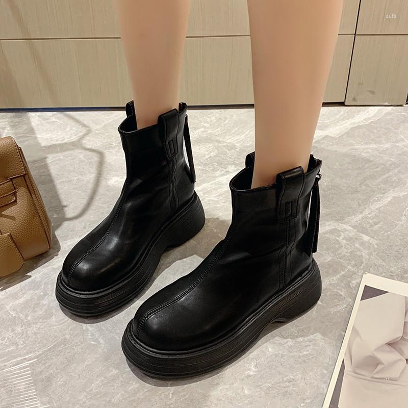 

Boots Shoes Woman Non-Slip Snow Women Raise The Bottom Warm With Velvet Short Lattice Luxury Designer Beige Black