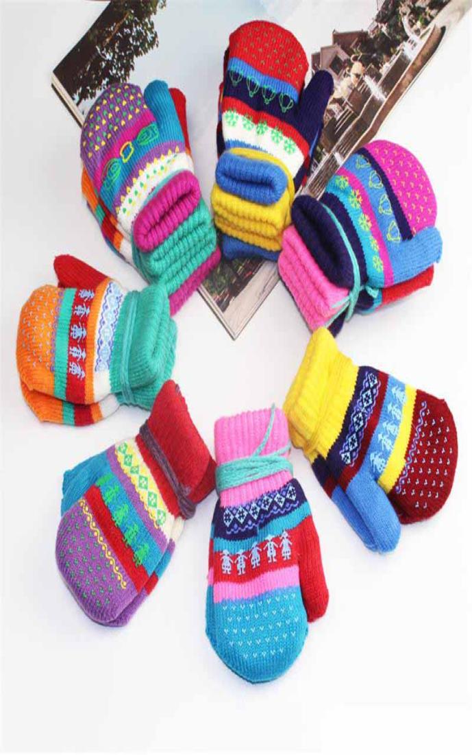 

Kids Winter Glove Baby Knitted Warm Gloves Hanging Neck Winter Thick Warm Gloves Boys Girls Mittens9331935, Silver