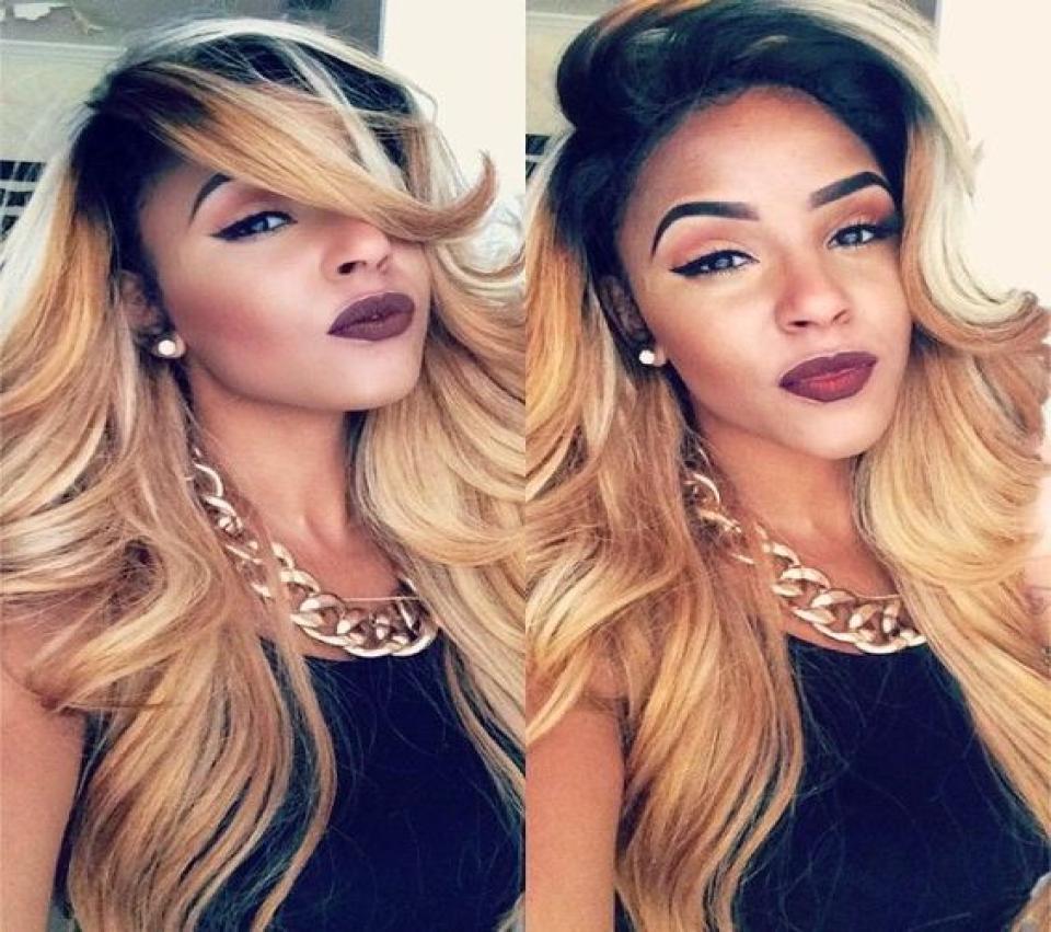 

Sexy Ombre 1b613 Mix 27 Long Body Wavy Lace Wigs With Baby Hair Heat Resistant Synthetic Lace Front Wigs for Black Women7905002, Ombre color