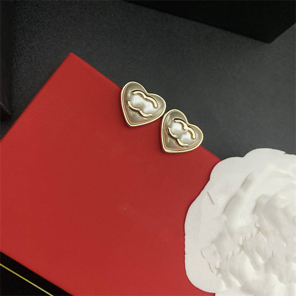 

heart-shaped stud earrings ccity woman Luxury designer earring multi colors c letter jewelry women gold earing 45