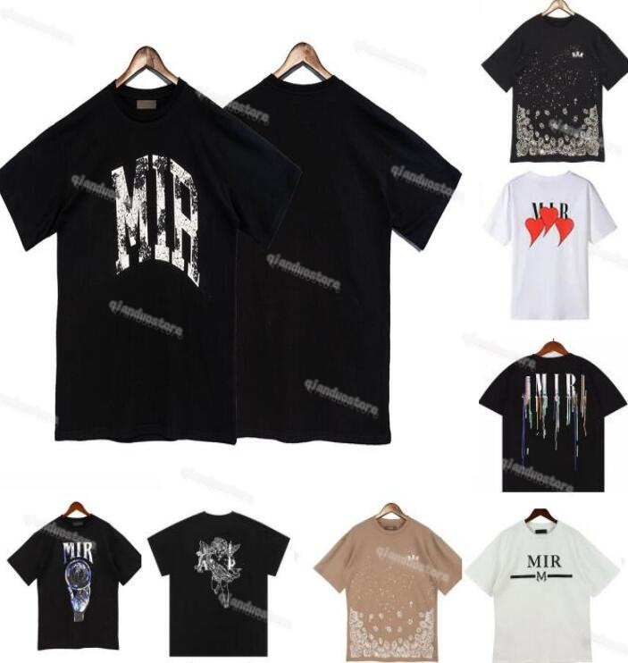 

Mens Tees t Designer Tshirt Limited Edition Couples Tops Street Wear Summer Fashion Brand Amirs Shirt Splash-ink Letter Print Short Sleeve Casual Loose Crewneck, A1111