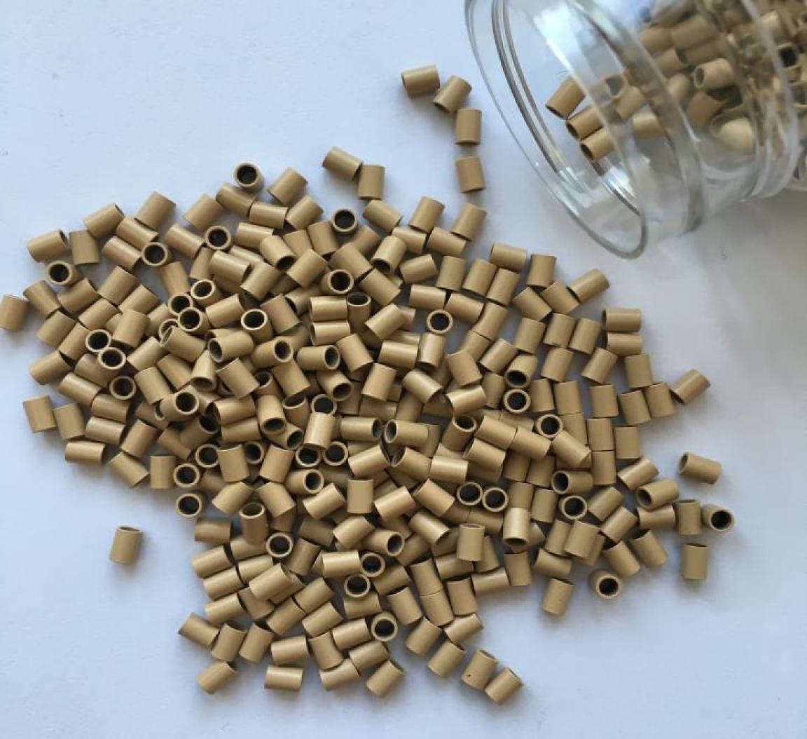 

Flat copper ring for Stick Itip Hair Euro Locks Micro Links Micro Rings 1000pcsbottle 302440mm Dark blonde Color8183573