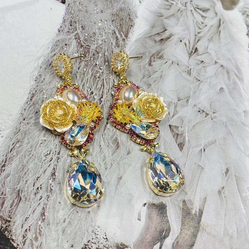 

Dangle Earrings Summer 2023 Women's Vintage S925 Silver Needle Fashion Gold Plated