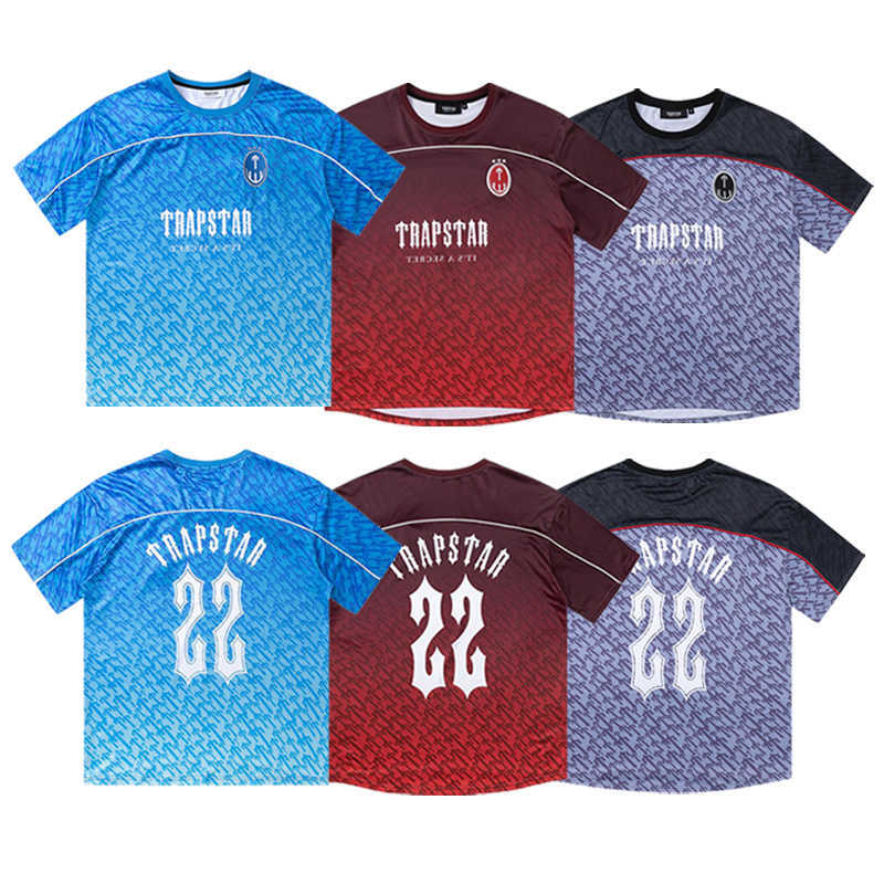

Designer Mens Shirt Trapstar Football Jersey Summer t Shirts Couples T-shirts Women Trapstars Street Fashion Pullovers Tees Izfj, Red