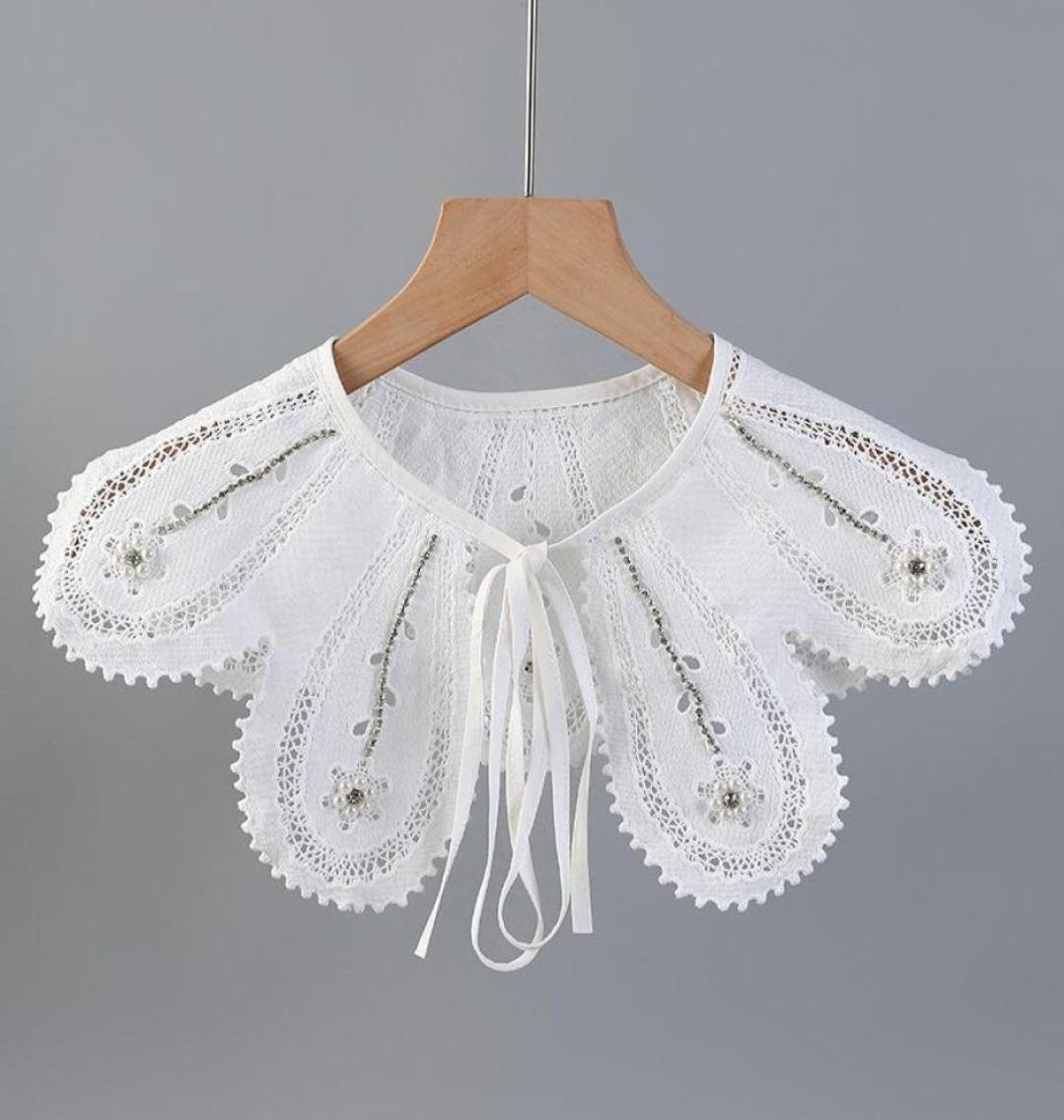 

Bow Ties Linbaiway Women Hollow Fake Collars Shawl For Women039s Embroidery Shirt Detachable Collar Girls Half Neckwear Faux Co2622798