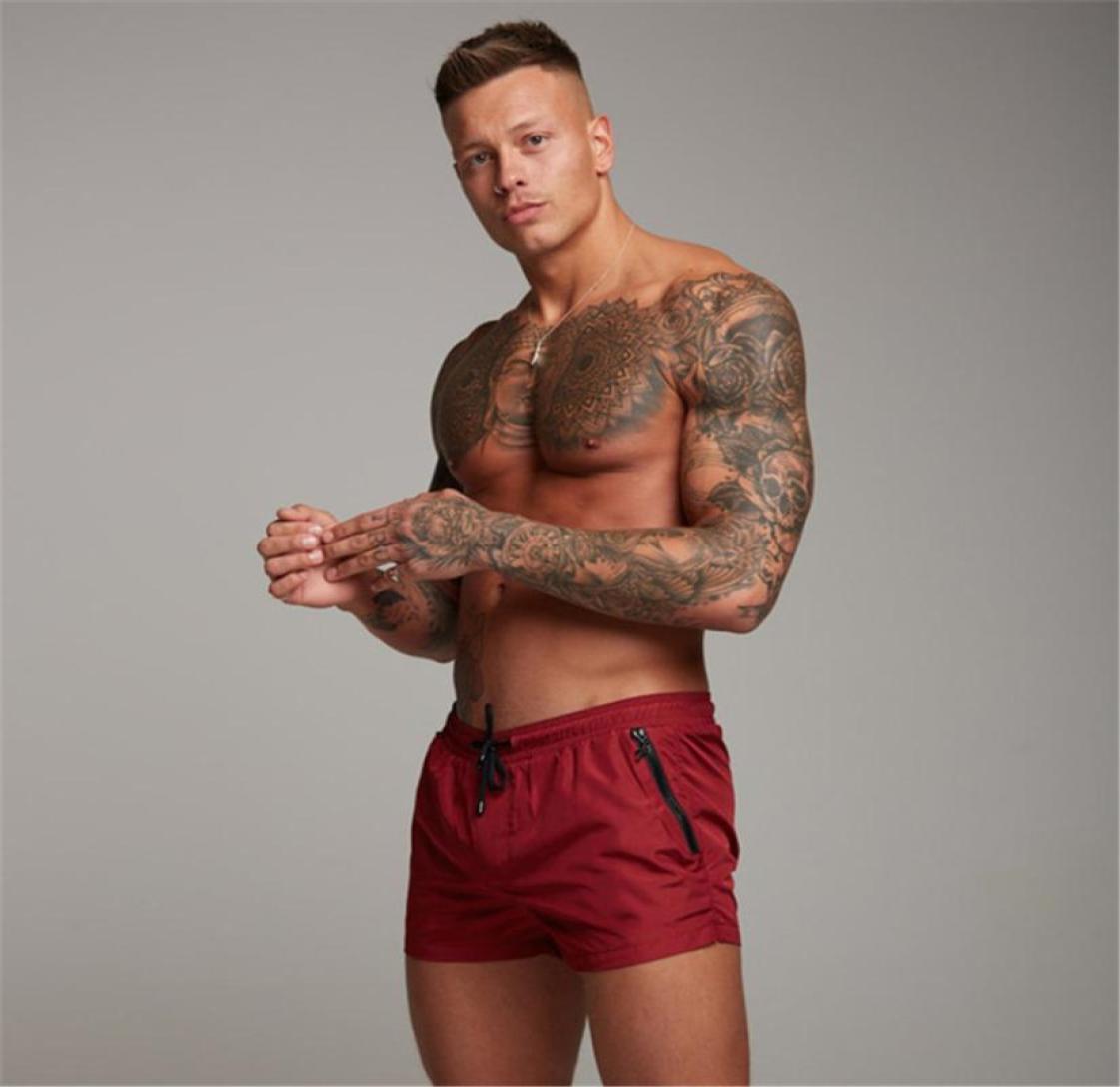 

2020 New Mens Sexy Swimsuit Shorts Man Swimwear Men Briefs Swimming sunga Beach Shorts Swim Trunks Sports Surf mayo Board Shorts P6398208, Wine red