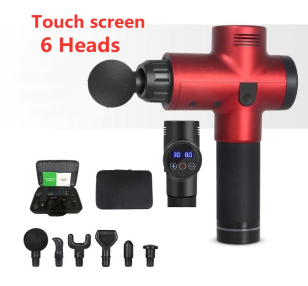 

Muscle Massage Gun Mini Electric massage 6 heads Touch Screen Fascia gun Mobile relaxation muscles USB Charge Deep Massager 9290436