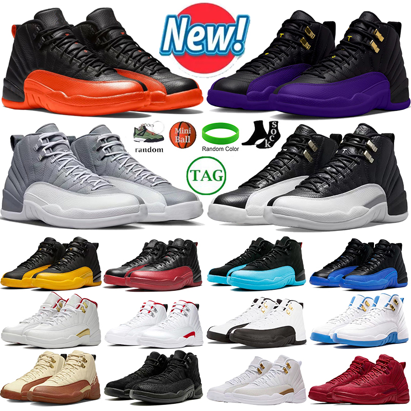 

Designer Jumpman 12 basketball Shoes Men 12s Sneakers Black Taxi Brilliant Orange Fieled Purple Stealth Playoffs Reverse Flu Game Black Game Royal Mens Trainers, No.30 gym red black