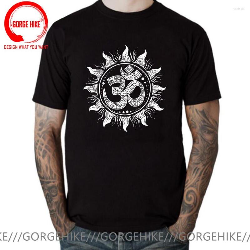 

Men' T Shirts Premium Cotton Arrival Fashion Om Spiritual Symbol Men T-Shirt O Neck Tee Vintage Printed Graphic Tshirt Hipster Tops, Black