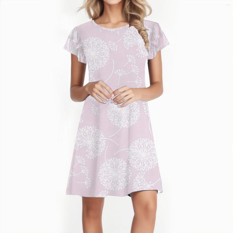 

Casual Dresses Women' Round Neck Sleeve Summer Print Dress Womens Vestidos, Blue