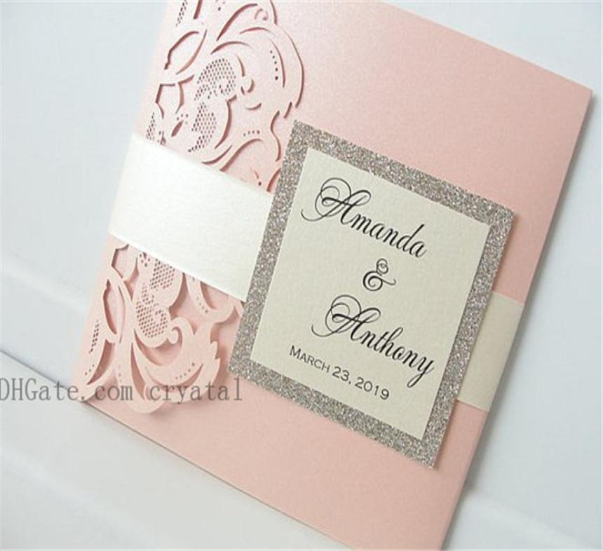 

Lasercut Wedding Invitation With Envelope And Tag Laser Cut Pocketfold Wedding Invitation Pocketfold Invite Lace Wedding Invite1299473, White