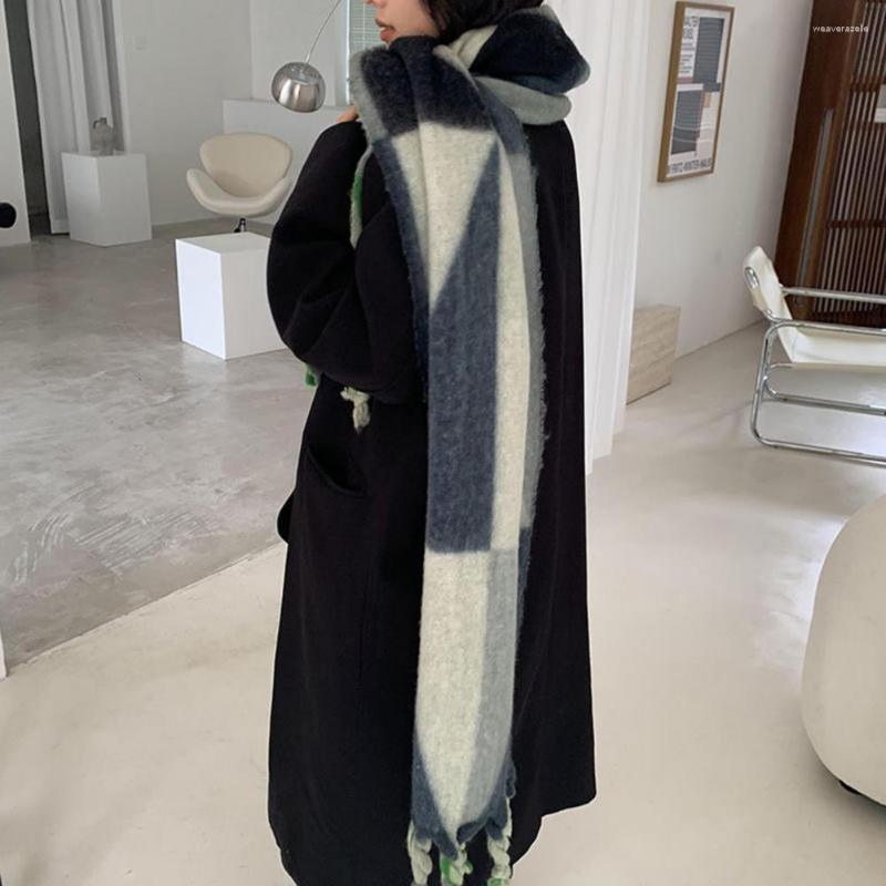 

Scarves Lady Winter Scarf Trendy Washable Cozy Contrast Color Camping Skiing