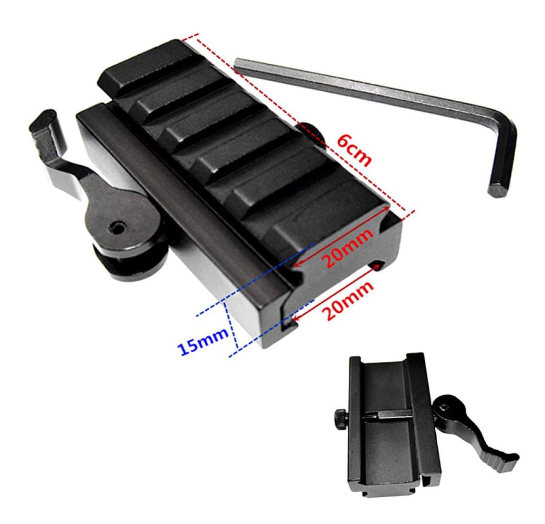 

QD Quick Release Mount Adapter 5 Slots Fit 20mm Picatinny Weaver Rail Base Hunting Gun Accessories8171137, Black