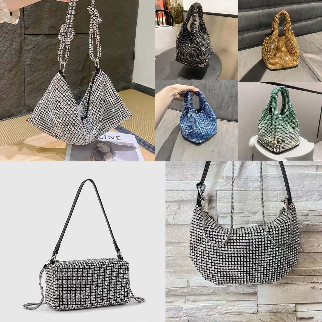 

designer bag Luxury Bag Women Diamond Hobo-bag Handbag Tote Shoulder Cross Body Shiny Rhinestone Bag Purse Ladies Clutch, #23