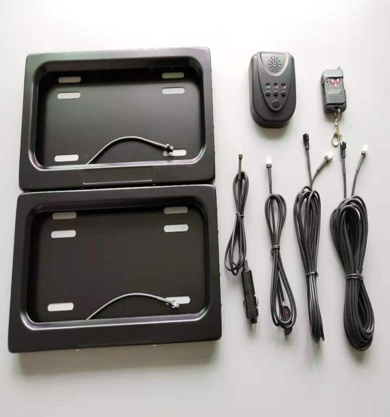 

2018 USA Metal AutoCar Remote Control Licence Plate Holder Privacy Cover Stealth Hidden License Plate Frame 315170258mm9348617