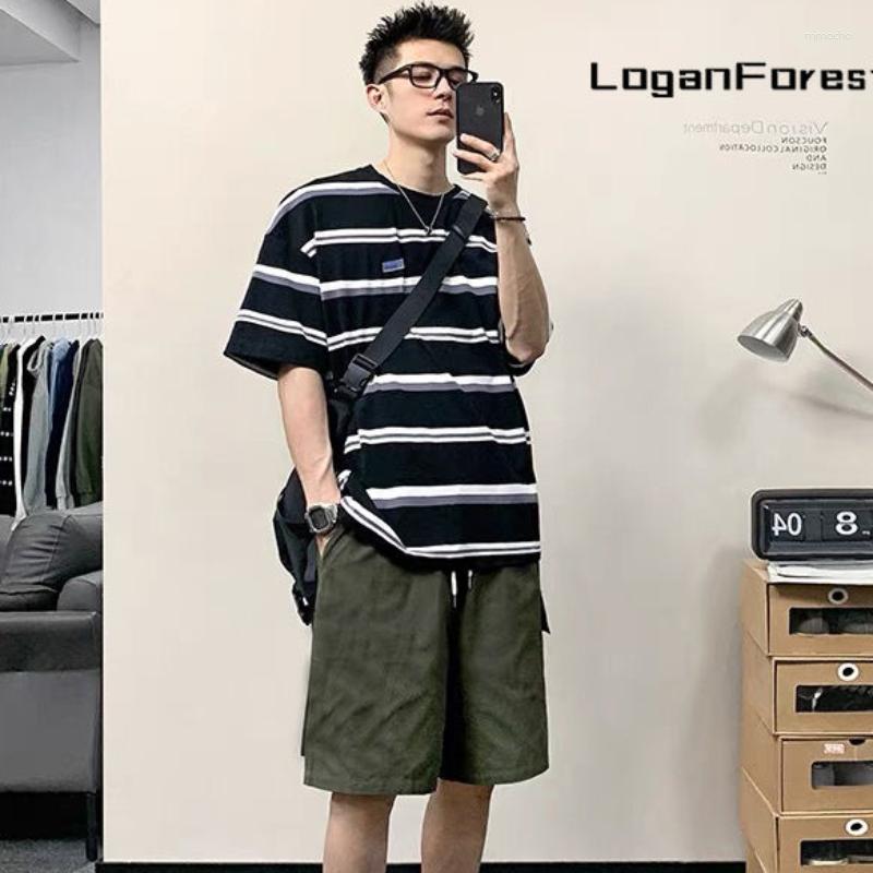 

Men's Tracksuits Summer Casual Pants Short Sleeve T-Shirts Suit Fashion Loose Drawstring Five Point Shorts Tops Set Male Clothes, Grey pant