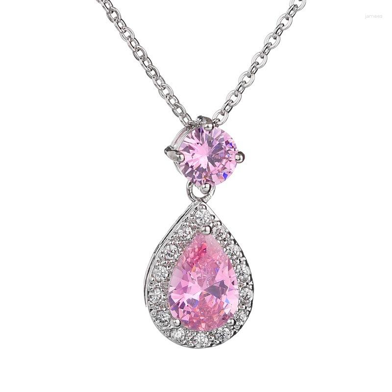 

Chains Bettyue Fashion Water Drop White Pendant Cubic Zircon Multicolor Jewelry Necklates For Woman Wedding Party Gifts