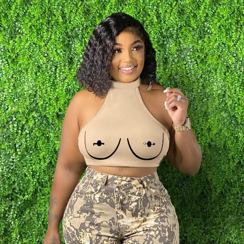 

Women's Tanks 2023 Sexy Tube Top Strappy Vest Round Neck Printed Girl Adult Lady Like Woman Clothing, Black