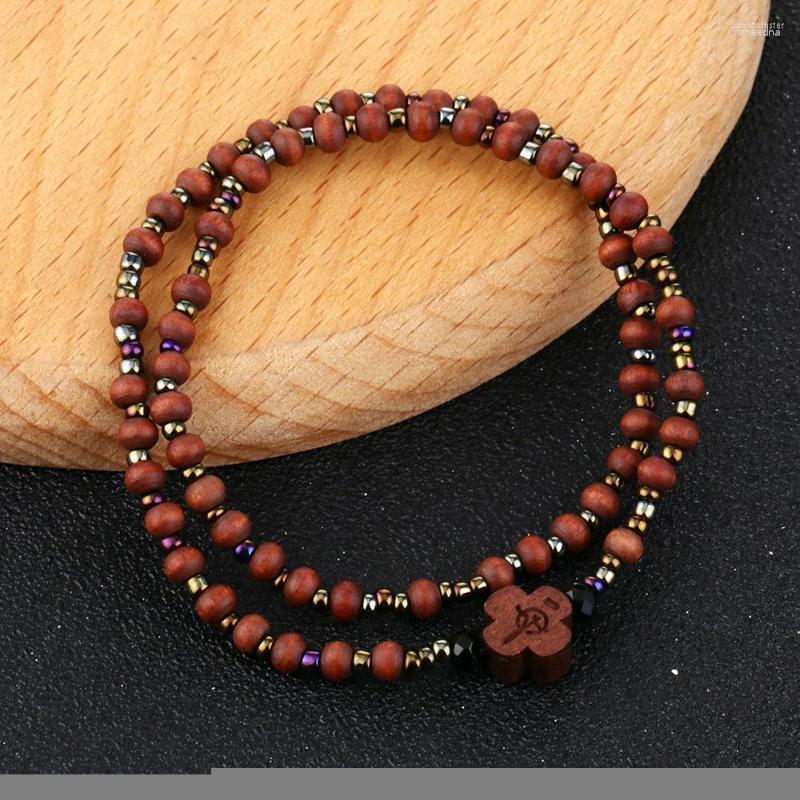 

Strand CottvoLong Double Rows Wooden Beaded Chain Catholic Cross Rosary Chains Bracelet Prayer Baptism Jewelry Church Supplies