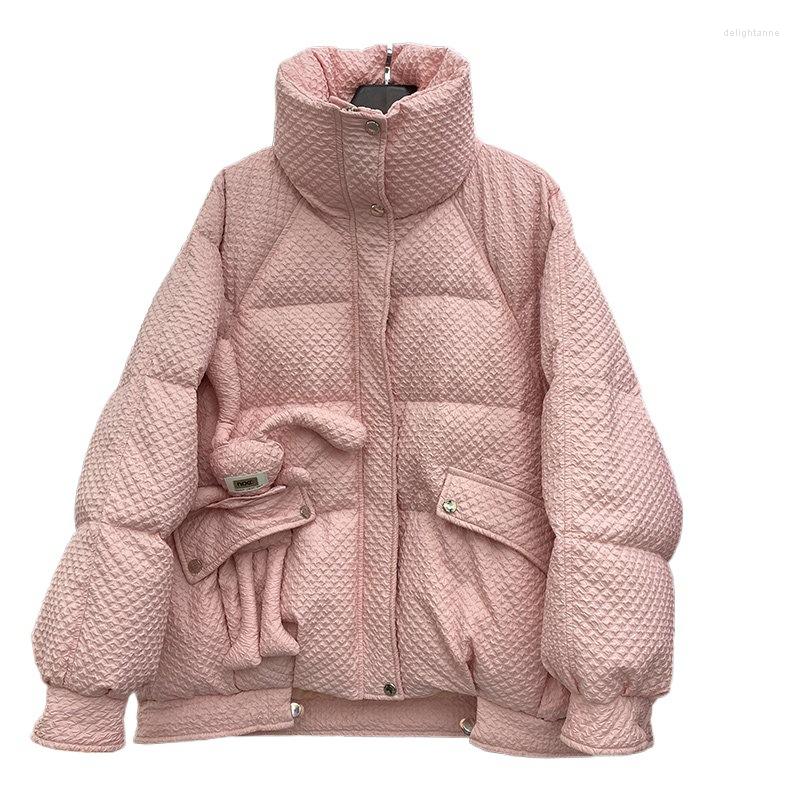 

Women's Down Jacket Women Short Casual Fashion Winter White Duck Stand-up Collar Warm Parka Female Loose Puffer Jackets, Black