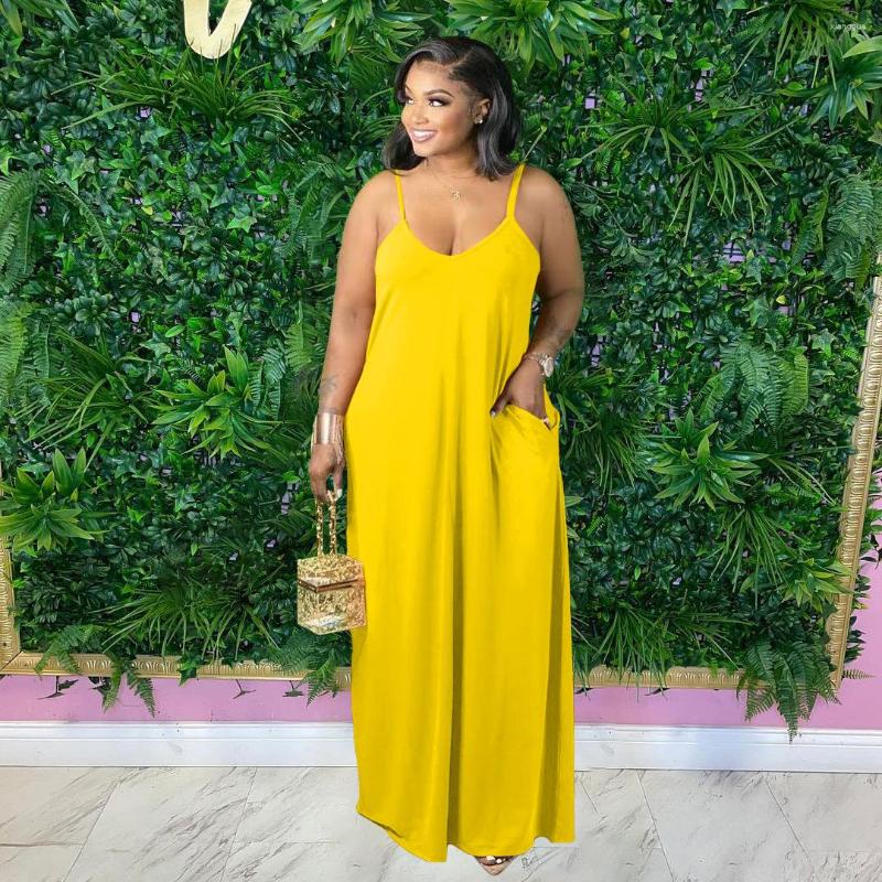 

Casual Dresses Chiffon Maxi Dress Women Summer Sleeveless Elegant Long Halter Neck Loose Robe Wholesale Drop, Auburn