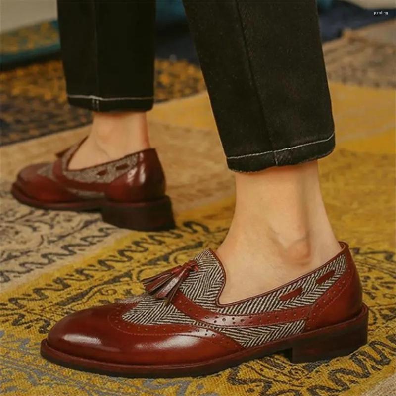 

Dress Shoes Women 2023 Luxury Comfortable Square Heel Low Classic Round Head Plus Size Fashion Color Matching Tassel Single, Black