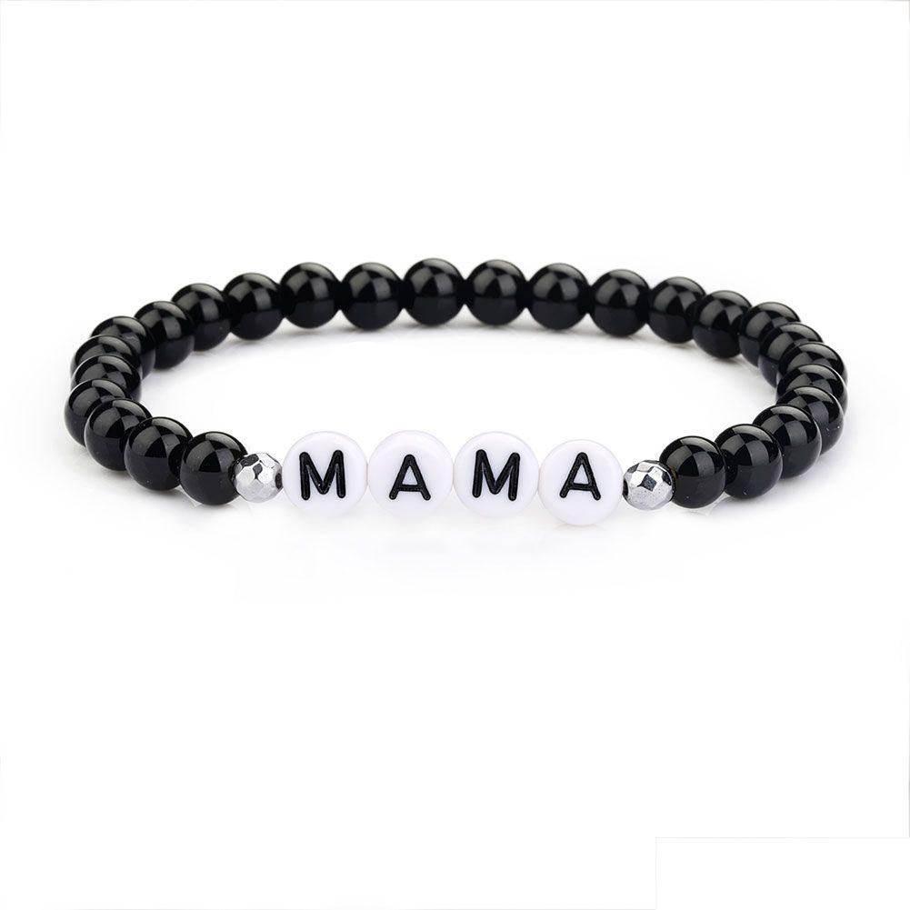 

Charm Bracelets Diy Letter Name Bracelet Kit Boho Black Bead Stretch For Girls Women - Personalized Summer Beach Jewelry Drop Deliver Dhlwc
