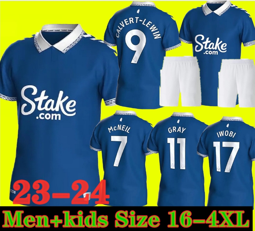 

size 16-4XL 2023 EVERTONS GRAY soccer jerseyS 23 24 ONANA MCNEIL GUEYE DOUCOURE GARNER MYKOLENKO GODFREY home away kids jersey football shirts top