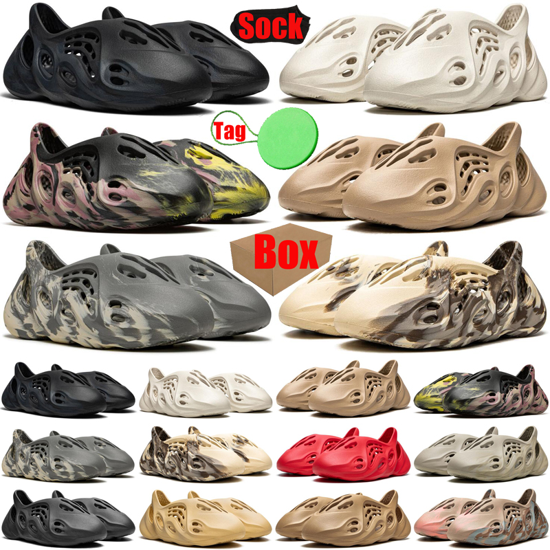 

With Box Foam Runners Designer foamrunners sliders Runner Slippers Slides sandals sandales for mens womens Onyx pantoufle flip flops Scuffs, #20 2020 bond