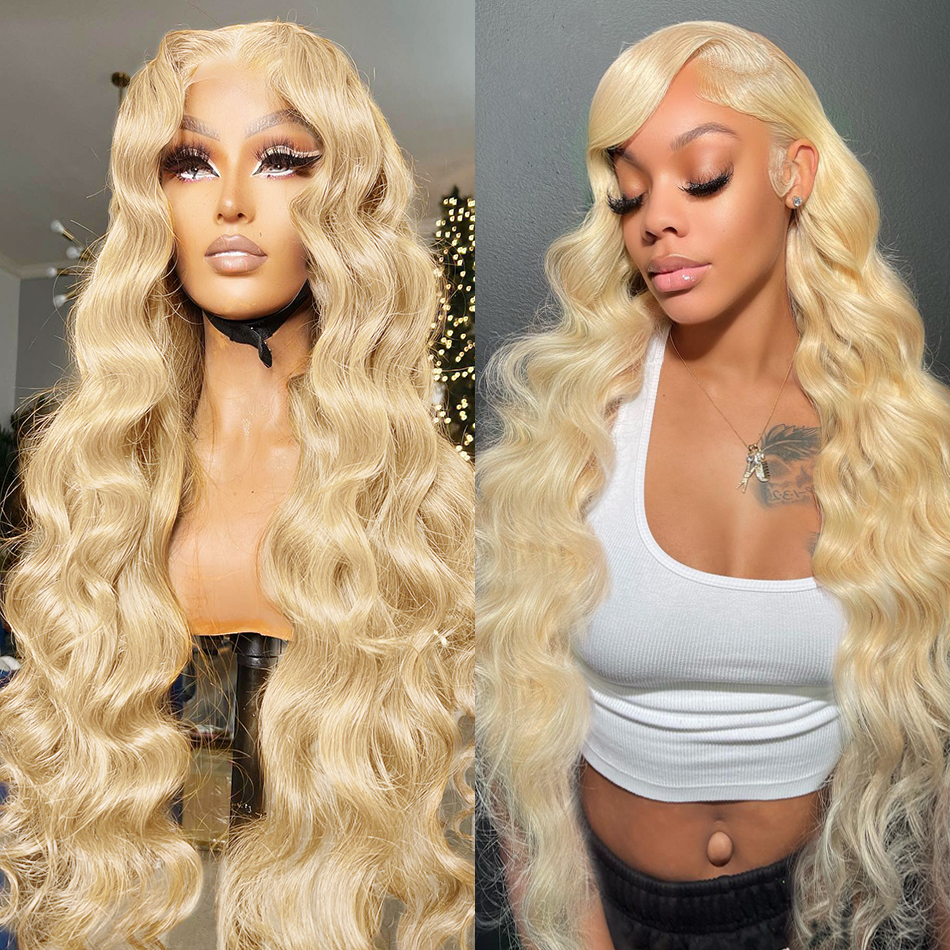 

New Design 28 Inch Transparent 13x6 13x4 613 HD Lace Frontal Wig Human Hair Wigs Brazilian Remy Color Body Wave Lace Front Wigs for Women, Blonde