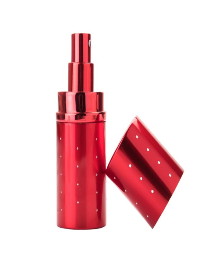 

50pcslot 30ml red Empty glass spray perfume bottle metal shell vial sample bottles perfume atomizer tube1785834