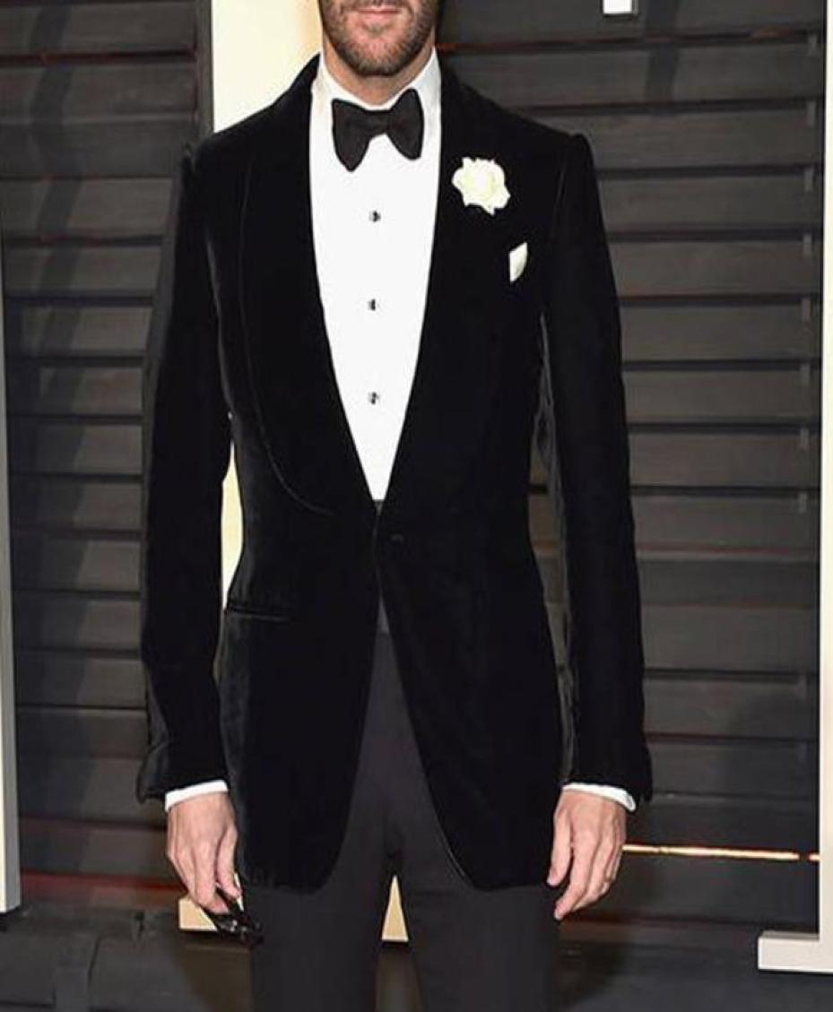 

Black Velvet Evening Party Men Suits Wedding Groom Tuxedos 2018 Two Piece Jacket Pants Tailor Made Latest Style Blazer6740720, Same as image