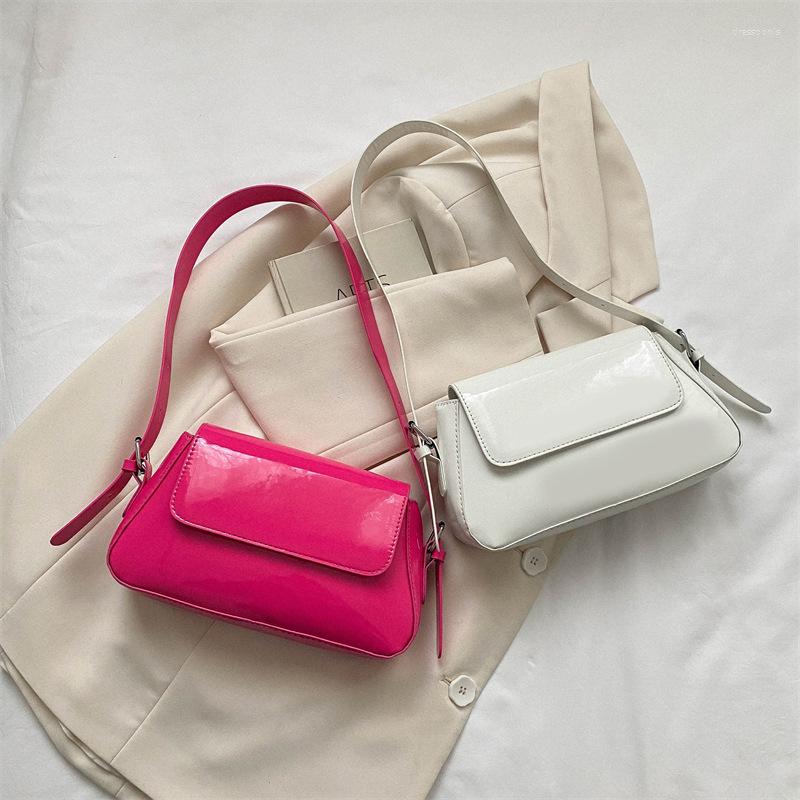 

Evening Bags Solid Color Small Flap Bag Trendy Casual Handbag For Women 2023 Fashion Shoulder Pu Leather Female Simple Underarm, Black