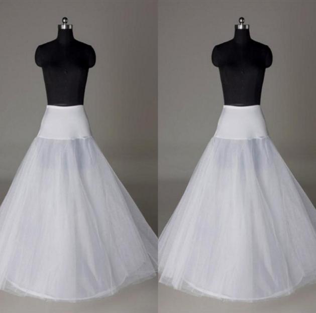 

In Stock Petticoats Cheap 2015 Crinoline White ALine Bridal Underskirt Slip No Hoops Full Length Petticoat for EveningPromWedding5424014