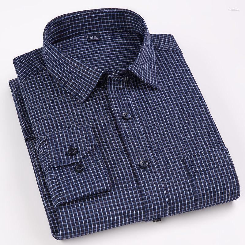

Men's Casual Shirts Men's Mens Long Sleeve Classic Standard-fit Striped Plaid Social Office Dress Shirt Single Patch Pocket Formal, Purple plaid
