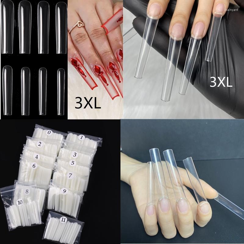 

False Nails 120PCS XXXL Extra Long Coffin Nail Tips Clear Acrylic Straight French Ballerina Art For DIY Salons, Natural 120pcs