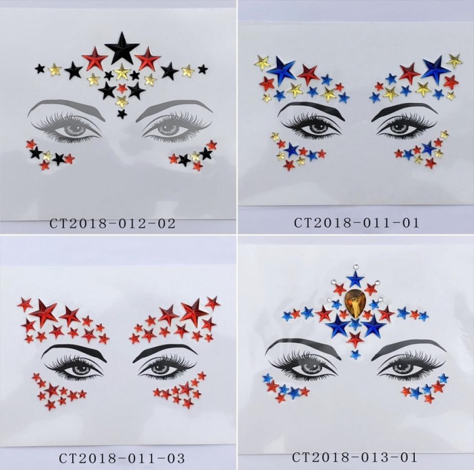 

Body Face Art Flash Forehead Gems Tattoo Stickers Women Prom Easy Use DIY Adhesive Eye Crystal Temporary Decor Jewel Paste 10cpss3126730