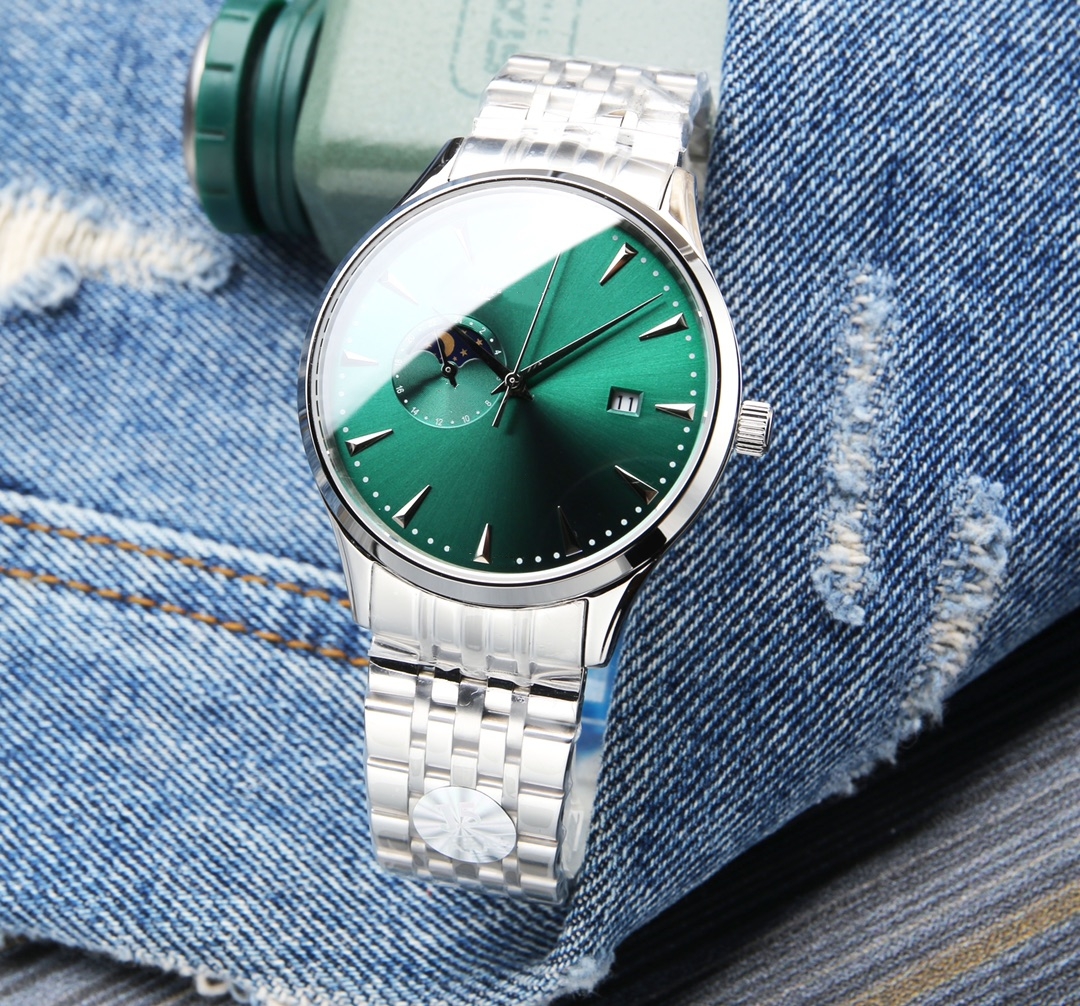 

Master Series ultra-thin Moon phase, men's watch, equipped with the original Japanese 8217 moon phase movement, double sapphire glass mirror, case diameter of 39 mm, Green